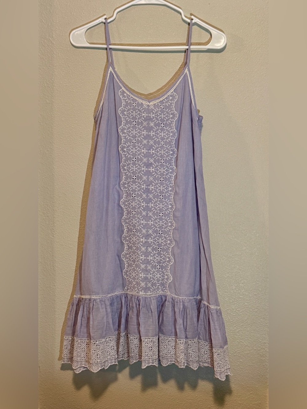 Joie Lavender Crochet-Front Midi Slip Dress